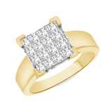 1-1/4 CT. T.W. Ladies Multi-Princess Diamond Center & Polished Band Ring