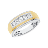 1/2 CT. T.W. Gents Two-Tone 5-Diamond Channel Band