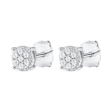 1/4 CT. T.W. Flower Diamond Cluster Bezeled Stud Earrings