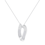 1 -1/3 CT. T.W.  Designer Princess & Baguette Diamond Ribbon Pendant