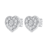 3/10 CT. T.W. Elegant Heart-Shaped Diamond Cluster Earrings