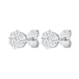 1/4 CT. T.W. Fancy Flower Cluster Diamond Stud Earrings