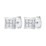 1/4 CT. T.W. Square Cluster Kite Style Diamond Earrings