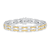1/2 CT. T.W. Gents Two-Tone "H" Style Link Diamond Bracelet