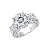 1 CT. T.W. Ladies Designer Round Diamond Cluster Ring