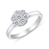 1 CT. T.W. Ladies Fancy 7-Diamond Flower Engagement Ring