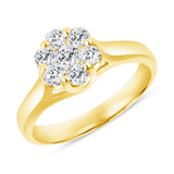 3/4 CT. T.W. Ladies Fancy 7-Diamond Flower Engagement Ring