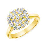 1 CT. T.W. Ladies 7-Diamond Round Cluster & Halo Engagement Ring