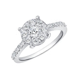 1 CT. T.W. Fancy Multi-Round Center & Diamond Sides Engagement Ring