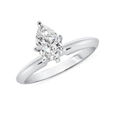 1 CT. T.W. Ladies Certified Teardrop Cut Lab Created Hybrid Diamond Solitaire