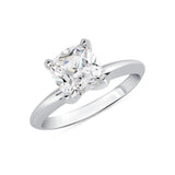 2 CT. Ladies Certified Cushion Cut Lab Created Hybrid Diamond Solitaire