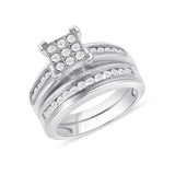 1/2 CT. T.W. Ladies Multi-Diamond Square Center Wedding Set