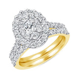 1-3/4 CT. T.W. Ladies Fancy Oval Diamond Cluster & Halo Wedding Set