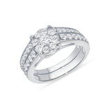 1-1/4 CT. T.W. Ladies Round Starburst Diamond Wedding Set