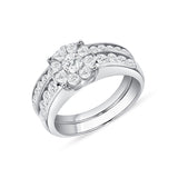 1-3/4 CT. T.W. Ladies Round Diamond Starburst Wedding Set