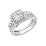 1-2/5 CT. T.W. Ladies Fancy Diamond Cushion Shape Halo Wedding Set