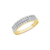 Gents Triple Row Round Diamond Wedding Band