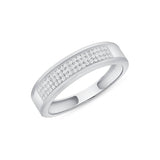 Ladies White Gold Diamond Cluster Wedding Band