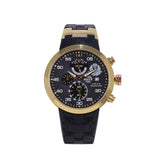 Gents Aqua Master Black Rubber Gold-Tone Designer Chronograph Watch