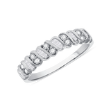 1/4 CT. T.W. Ladies Curved Baguette and Round Diamond Band