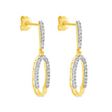 2/5 CT. T.W. Ladies Designer Oval Diamond Dangle Earrings