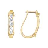 1-1/2 CT. T.W. Fancy 5-Round Diamond Hinged "U" Hoop Earrings