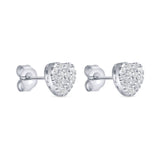 3/5 CT. T.W. Ladies Fashion Heart Cluster Diamond Earrings