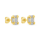 1/3 CT. T.W. Fancy Multi-Princess Center Diamond Earrings