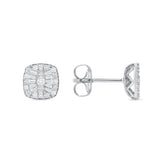 11/20 CT. T.W. Ladies Cushion-Cut Cluster Diamond Earrings