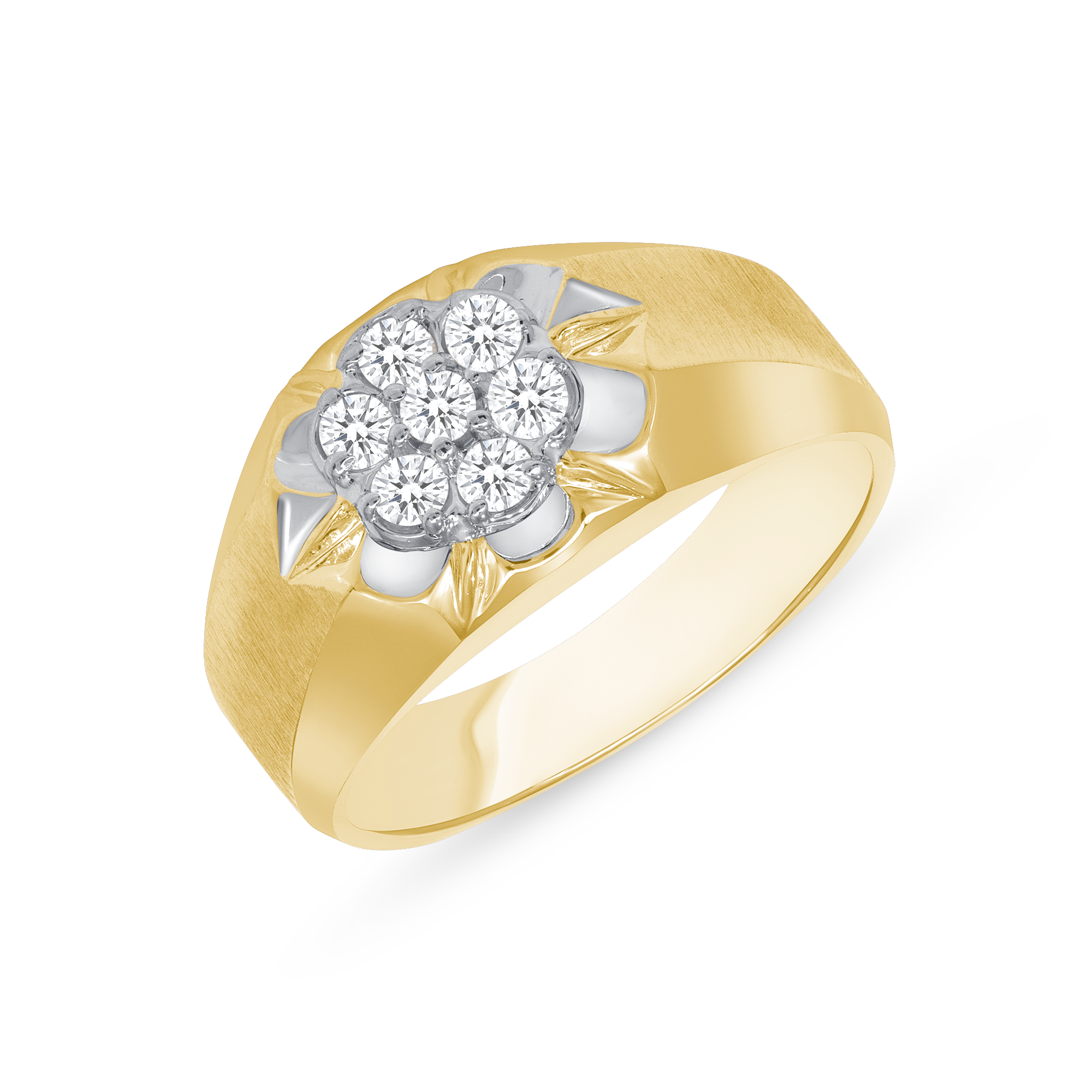 Designer Mens Diamond Ring 6ct 14K White Gold 004719
