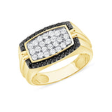 1 CT. T.W. Gents Two-Tone Black & White Diamond Cluster Ring