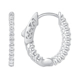 1 CT. T.W. Ladies Trendy Moissanite Diamond Hoop Earrings