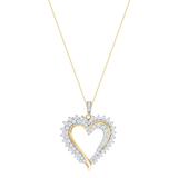 1 CT. T.W. Double Row Diamond Heart Pendant