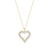 2-1/20 CT. T.W. Ladies Fashion Round & Baguette Diamond Heart Pendant