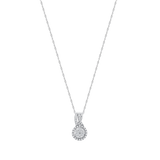 1/3 CT. T.W. Twisted Bale Round Cluster Diamond Pendant