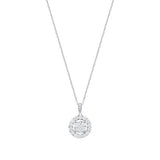 1 CT. T.W. Ladies Elegant Round Diamond Cluster & Halo Pendant