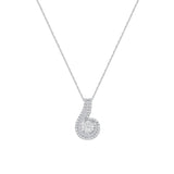 1 CT. T.W. Ladies Fancy Round & Baguette Diamond Swirl Pendant