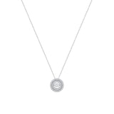 3/5 CT. T.W. Ladies Fancy Double Round Halo Diamond Pendant