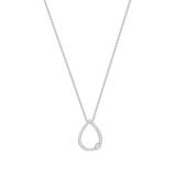 3/10 CT. T.W. Fancy Diamond Studded Bezel Teardrop Necklace