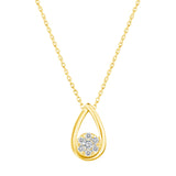 1/4 CT. T.W. Ladies Fancy 7-Diamond Cluster Teardrop Pendant