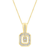 1/2 CT. T.W. Ladies Fashion Baget Octagon with Split Diamond Center & Bale Pendant
