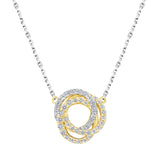 1/2 CT. T.W. Ladies Desginer Double Diamond Intertwined Circle Pendant