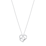 3/10 CT. T.W. Fancy Double Floating Diamond Hearts Pendant