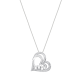 3/10 CT. T.W. Fancy Double Heart "Mom" Diamond Pendant