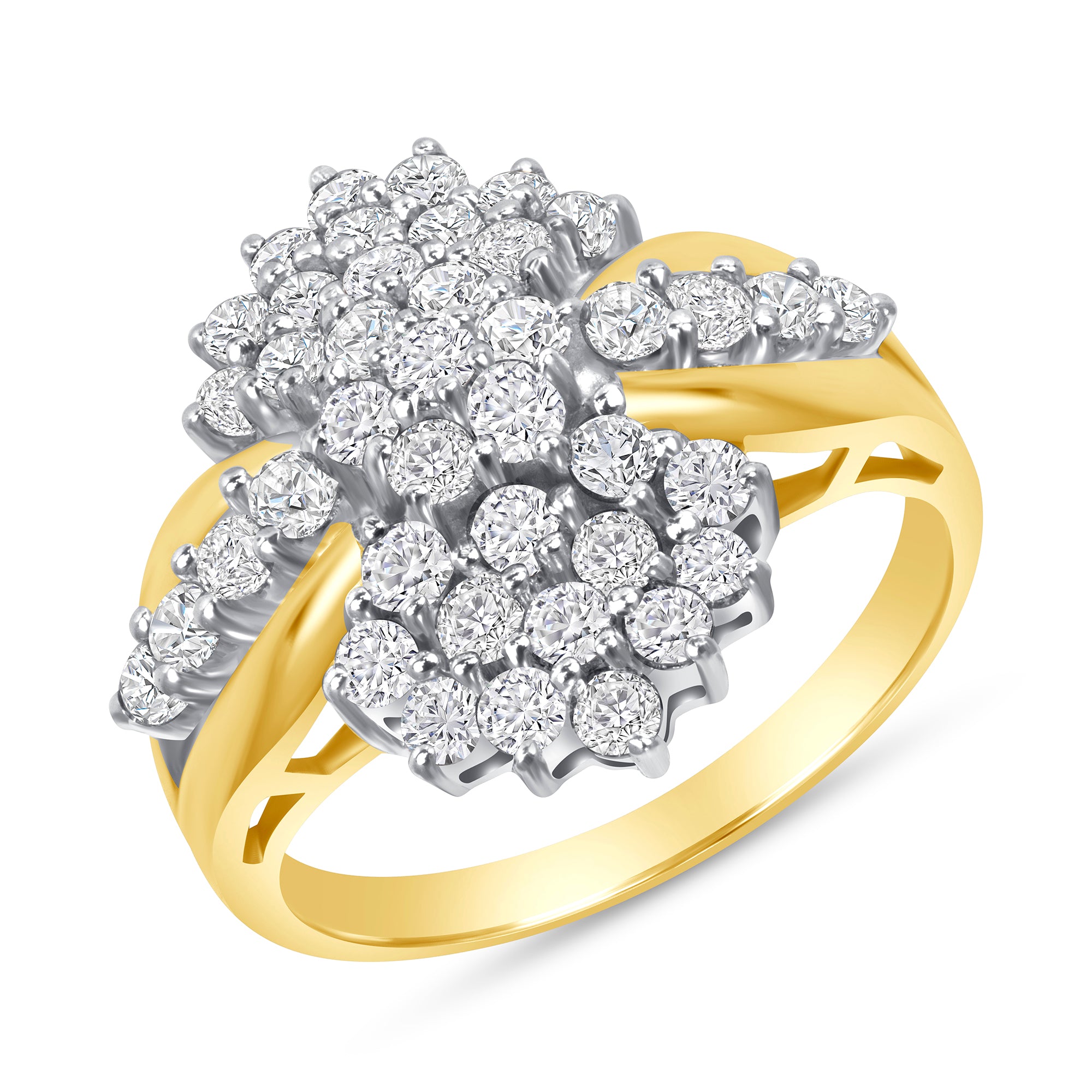 3/4 CT. T.W. Ladies Designer Diamond Cluster Cocktail Ring