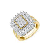 2-1/20 CT. T.W. Ladies Diamond Double Rectangle Halo Cocktail Ring