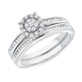 1/3 CT. T.W. Ladies Round Diamond Halo Center Wedding Set