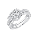 1/3 CT. T.W. Ladies Split Shank Heart Cluster Diamond Wedding Set