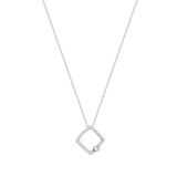 3/10 CT. T.W. Open Square & Bezel Diamond Necklace