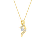 3/10 CT. T.W. Ladies Fancy Round Cluster & Ribbon Swirl Diamond Pendant